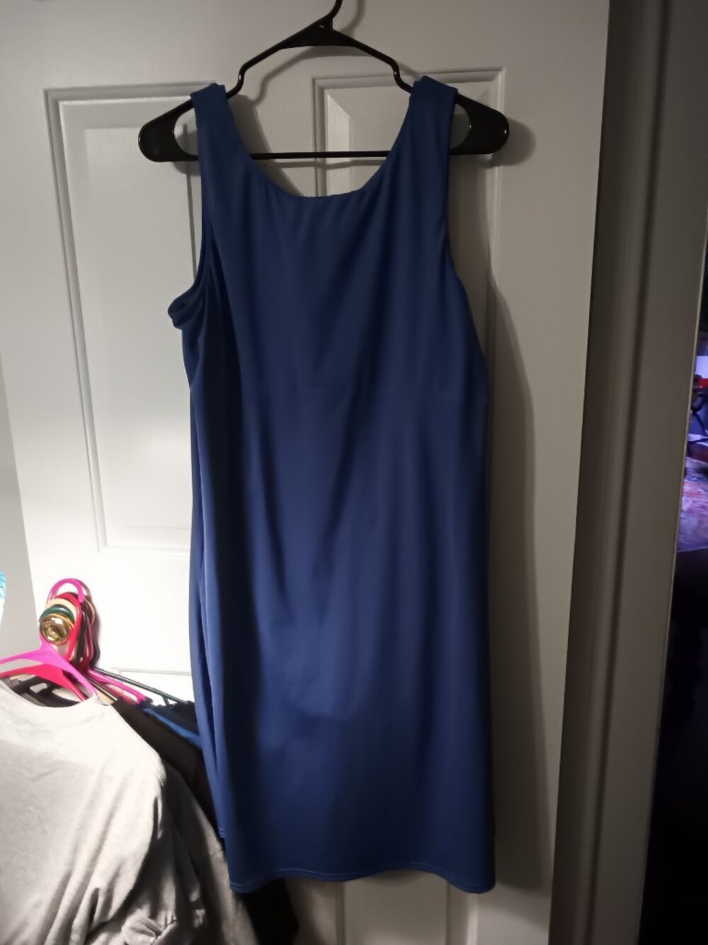 Columbia Blue Sleeveless Midi Dress With Under Shorts